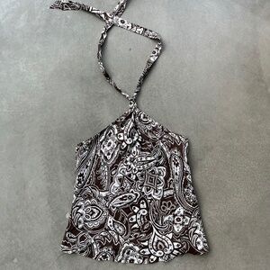 Brown paisley halter top